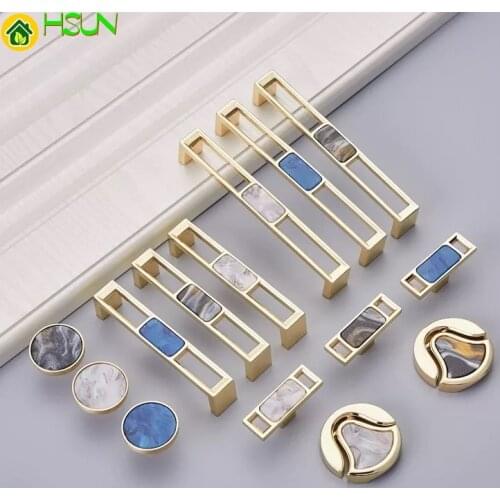 Metal Marble Shell Gold Furniture Cabinet Door Handle Drawer Pull Knob Room Kitchen