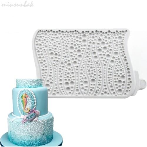 Minsunbak Pearl Silicone Fondant Mold Bubble Cake Edge Decoration Tool Sugarcrafts Chocolate Gumpaste Baking Mold