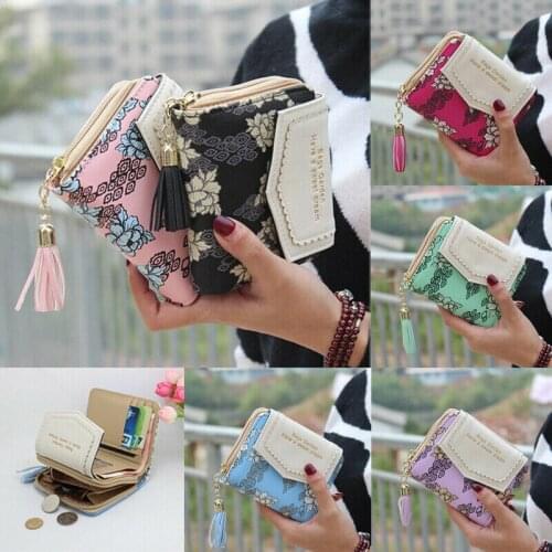 Fashion Women Wallet Coin Purses Cards Holder Tassels Zipper Heart Moneybags Woman Wallet Bags Lady Short Purse Girls Pocket