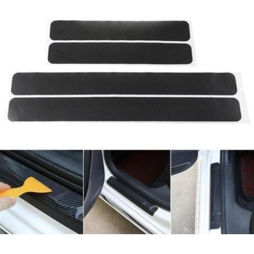 4PC Car Carbon fiber Door Threshold Protector Sticker For Geely Vision SC7 MK CK Cross Gleagle SC7 Englon SC3 SC5 SC6 SC7 Panda