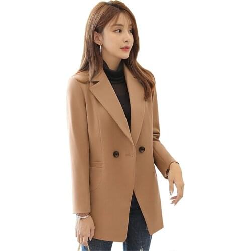 New Fashion Autumn Winter Blazers Jacket Women Black Office Suit Casual Top Female Long sleeve Slim Blazers Plus size S-4XL G583