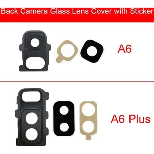 Back Camera Lens With Sticker For Samsung Galaxy A6 A6 Plus A600 A605 Rear Camera Glass Cover Frame Replacement Repair Parts