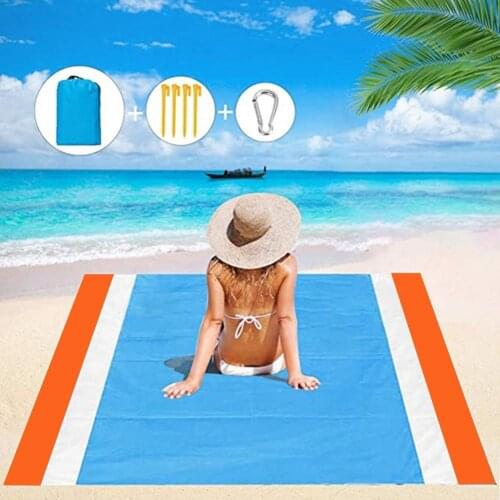 2*2.1M 1 Set Beach Blanket Sandproof Multi-Scene Use Convenient Breathable Oversized Picnic Blankets for Beach Waterproof Beach