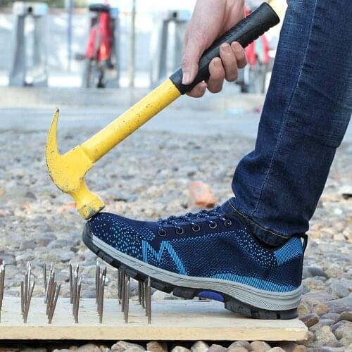 Durable Mens Breathable Steel Toe Work Safety Shoes Anti-slip Deodorize Puncture Proof Construction Women Safety Boots Shoes