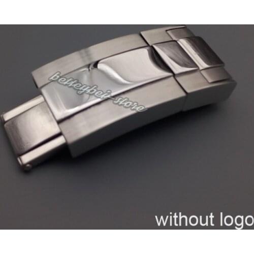 16mm x 9mm New Silver Polished Brushed Solid Stainless Steel Watch Band Buckle Deployment Clasp For Steel Bracelet Rubber Strap