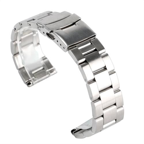 Watch Bracelet Watchbands Solid Stainless Steel Silver Watch Strap 20mm 22 mm Clasp 2 Sring Bars cinturini orologi acciaio