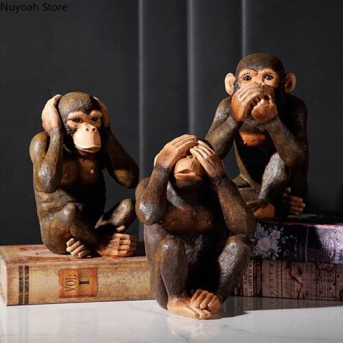 Retro Orangutan Desktop Decoration Modern Resin Animal Handicraft Creative Ornaments Living Room Home Decoration Accessories