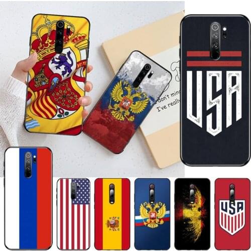 Russia Spain United States America Flag Phone Case for Redmi 9A 8A 7 6 6A Note 9 8 8T Pro Max Redmi 9 K20 K30 Pro
