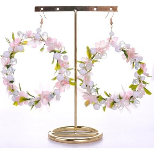 New Fashion Jewelry Flowers round Droplet Tassel diameter 7cm Drop Earrings For Women Gifts Statement Brincos Pendientes