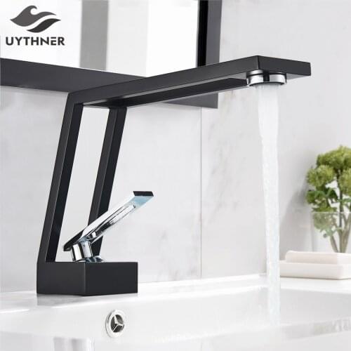 White/Black Basin Faucets Bath Basin Sink Mixer Taps Bathroom Brass Taps Square Vessel Faucet Basin Cold Hot Water Mixer Tap