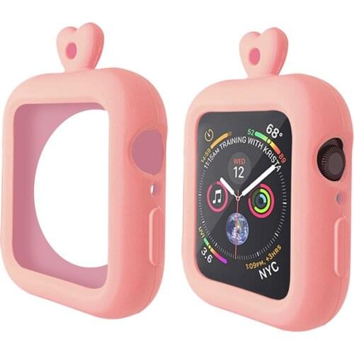 Smart Watch Exterior Protective Case 4 38/40/42/44mm Protective Cover Silicone Case for Apple Watch Series with Lanyard