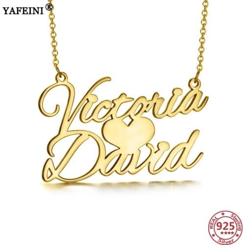 YAFEINI 925 Sterling Silver DIY Name Necklaces Pendants Womens Jewelry 2019 Personalized Letter Necklace Pendant Jewelry Charms