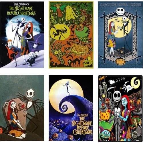 Funny Cartoon Plate Ghost Retro Plaque Halloween Tin Sign Vintage Wall Art Metal Poster for Club Bar Pub Bedroom Home Decoration