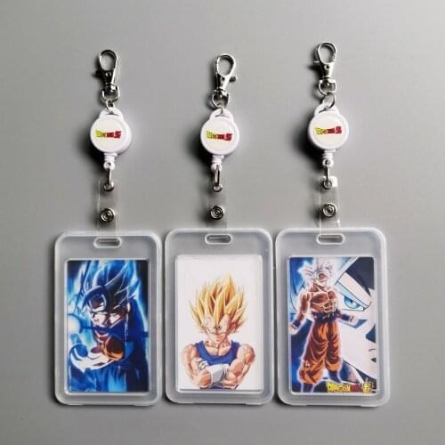 Dragon Ball Telescopic Transparent Keychain Card Package Card Cover Classic Anime Toy Card Collection Work Permit Student Card