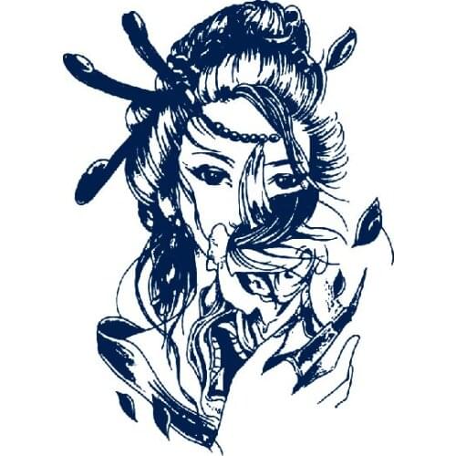 Female warrior Tattoo Lasts 15 Days Waterproof Temporary Tattoos Men Ghost Face Girl Flash Tatoo Fake Tattoo Sticker