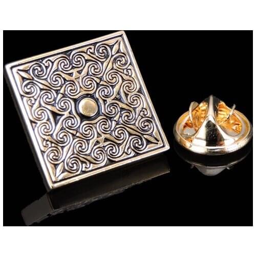 Gold Rose Brooch Lapel Pin mens and womens fashion jewelry backpack Badge Party Gift