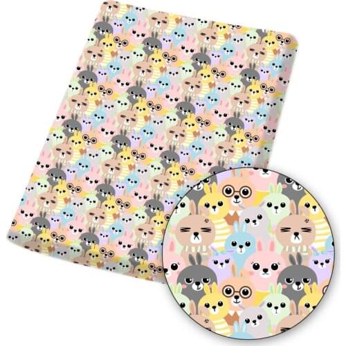 Easter Polyester Cotton Fabric Rabbit Eggs Printed Cloth Sheet Dress Making DIY Craft Supplies Handmade Mask Bag 45*150cm 1pc