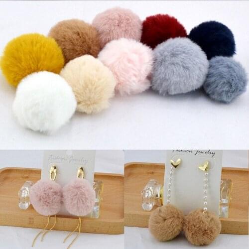 10pcs 3cm Diy Pompon Fur Balls Pompoms For Keychain Jewelry Earring Fluffy Pom Pom Ball Diy hairpin Accessories Material