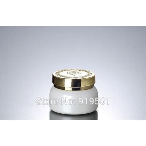 50g New Orange color Glass Cosmetics Bottles+50G jars Pearl White cream jar sample