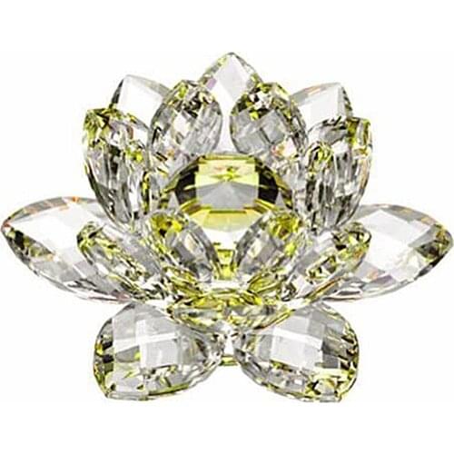 60/80mm Quartz Crystal Lotus Flower Crafts Glass Paperweight Fengshui Ornaments Figurines Home Wedding Decor Gifts Souvenir