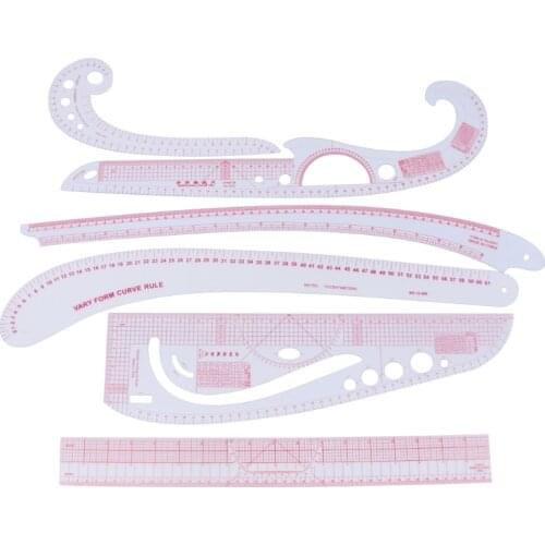 6Pcs/Set Sew French Curve Metric Ruler Measure Tool for Sewing Dressmaking Craft