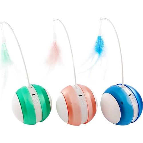 Automatic Cat Ball Toys 2-Mode Bird Sound Ball Puppy Outdoor Spinning Toy