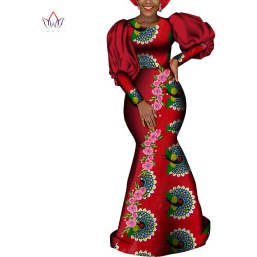 Made in China 2020 Fashion African Dresses for Women Dashiki Plus Size African Clothes Bazin Plus Size Party Dress WY6724