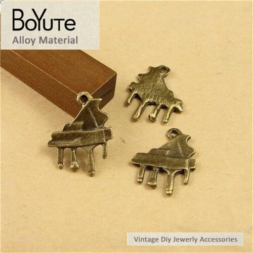 BoYuTe (100 Pieces/Lot) 15*20MM Zinc Alloy Materials Metal Piano Pendant Charms Antique Bronze Plated Diy Jewelry Findings
