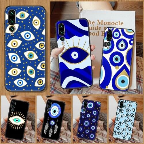 Nazar Boncuğu Evil eye Phone Case For Huawei P Mate P10 P20 P30 P40 10 20 Smart Z Pro Lite black tpu cell cover luxury hoesjes