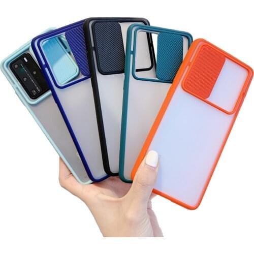 Matte Clear Case For OPPO A7 A5S F9 Pro A5 A3S A12 A12E AX7 AX5S A7X Realme C1 Sliding Push Pull Window Phone Back Cover
