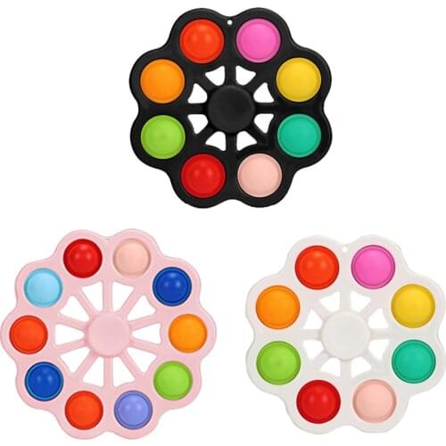 Dimple Fidget Gyro Keychain Push Bubble Sensory Toy Anti-stress Relaxing Fidget Toys Stress Relieve Special Needs For Adults