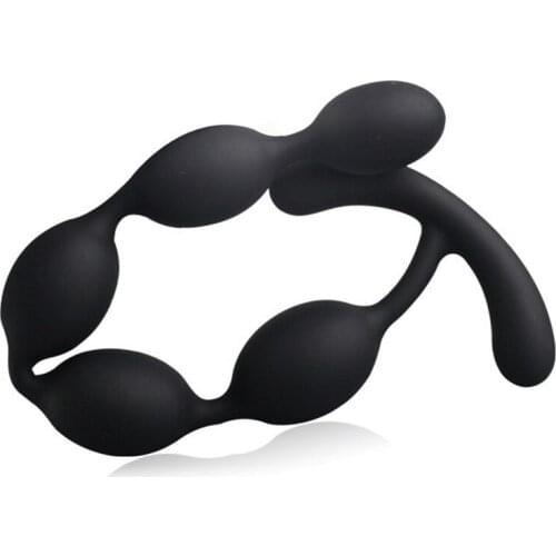 Long Dildo Anal Beads Dilator Silicone Butt Plug For Beginner Black Prostate Massager Anal Plug Sex Toys for Women Men Gay L1