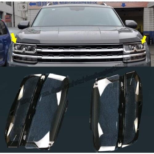 For VW Atlas Teramont 2017 2018 Headlight Headlamp Lens Cover Right&Left 2pcs Car modification accessories