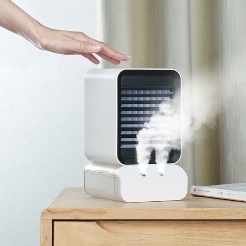 Home Mini Air Conditioner Portable Air Cooler Usb Air Conditioner Humidifier Water Cooling Fan Evaporative Spray Humidifier#G4