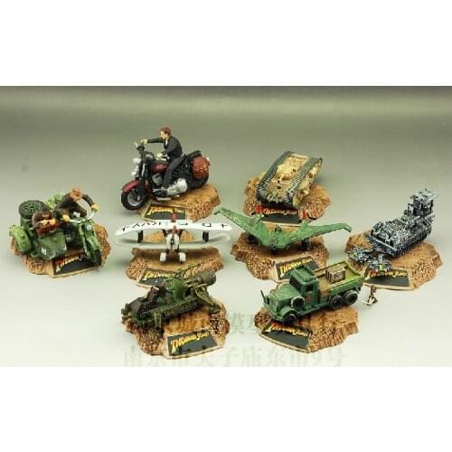 6~8pcs no repeat 10cm metal Indiana airplane truck motor tank model Action Figure doll collection jones fan gift toy