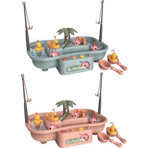 Bath Toys Electric Water Cycle Kids Fishing Toys Music Light Baby Child Game Ducks Water Bath For Children Play Fish Outdoor