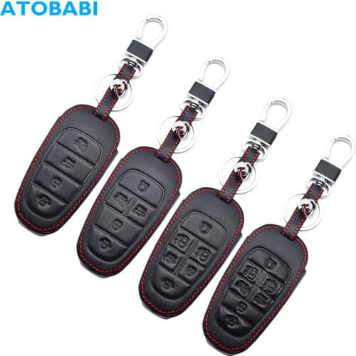 For Hyundai Sonata Nexo Grandeur 2019 2020 2021 4/5/6/7 Buttons Leather Car Key Cover Keychain Holder Smart Remote Control Cases