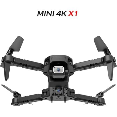 LSRC 2021 Foldable Mini Drone X1 Quadcopter 4K HD Dual Camera Height Maintainable wifi FPV Headless RC Helicopter With Camera