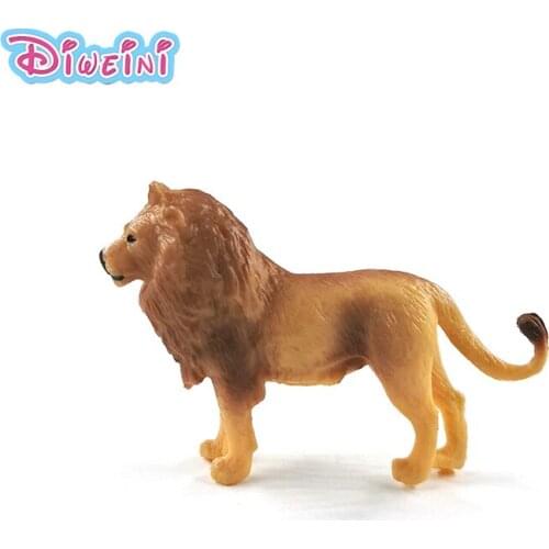 Simulation Small Lion Figurine Animal Model Lifelike Action Figure DIY Home Decor Doll House Educational Gift For Children Toys