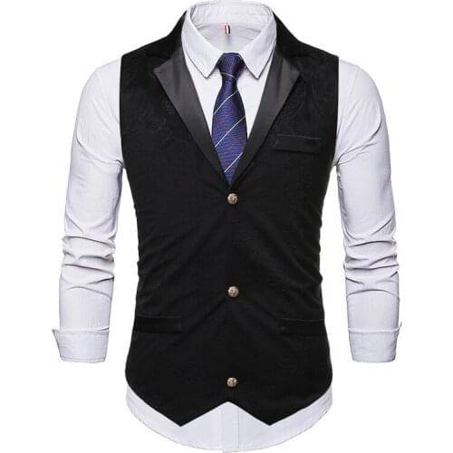 Men Vest Fashion Slim Fit Fashion Print Wedding Groom Waistcoat Splicing Collar Party Prom Ball Stage Costume Singer Host Dancer