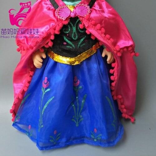 Elsa Cloak With dress set for 43cm dolls baby doll and also fits for 18 inch dolls clothes set play toy for girl
