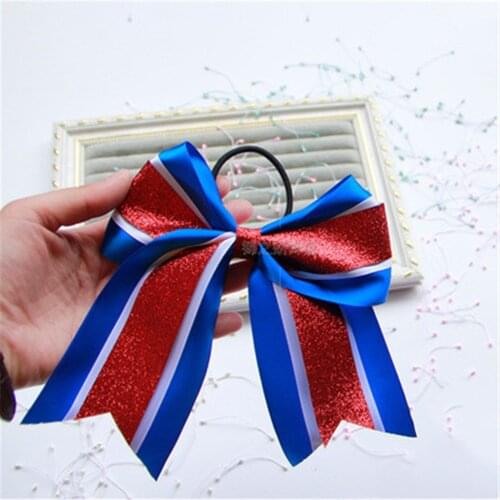 NEW Glitter Cheer Bow Cheerleading Glitter Bows Cheer Bow elastic hair band For Girls Hair accessories