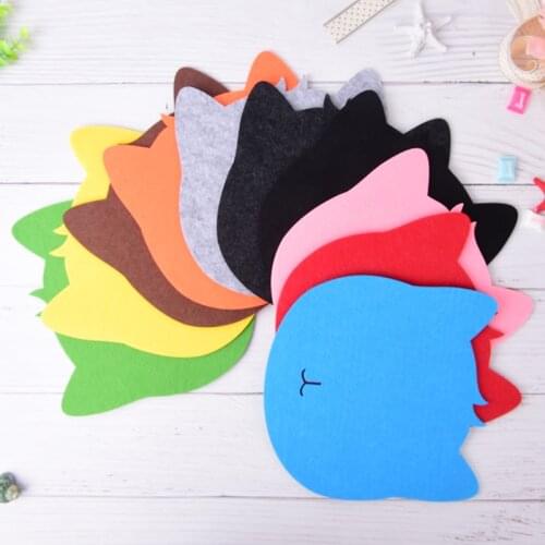 New Cute Felt Thickened Mouse Pad Desk Accessories Storage Box School Supplies Mouse Table Tool cat-shaped Mouse Pad