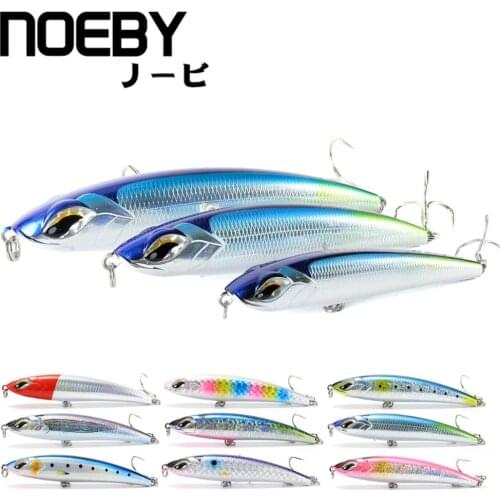 NOEBY New Laser-Surface Sinking Big Pencil Ocean Boat Fishing Lure Thru-Wire-Construction 3x-Strength Hook For Tuna GT Sea Fish