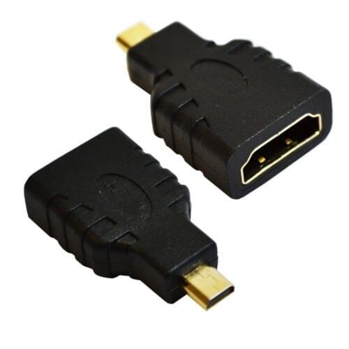 Universal Micro Hdmi to Hdmi Cable Converter adapter Connect to TV LCD HDTV Gold Plated Connection Black