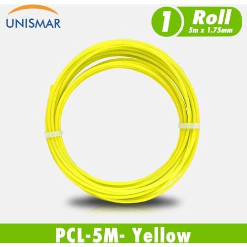 Unismar 5M 3D Pen Special 1.75mm PLA Filament 3D Printing Plastic Material 3D Printer Yellow Refills Modeling Stereoscopic