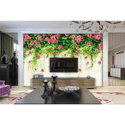 Custom 3d Wallpaper painting Rose flower Murals Living Room TV Sofa Backdrop Wallpaper Modern Home Decor Room