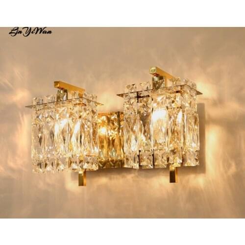 Post-modern crystal wall lamp Creative living room lamp corridor aisle light luxury bedroom bedside lamp wall lamp