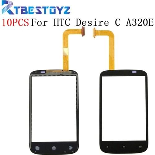 RTBESTOYZ 10PCS/lot 3.5" Touch Screen Digitizer Front Panel Outer Glass Digitizer Replacement Parts For HTC Desire C A320e