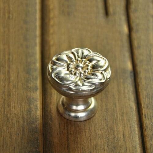 33mm Cabinet Drawer Knob Dresser Furniture Rose Cabinet Knobs Cupboard Pulls Closet Cabinet Handles Shoes Box Pulls Rongjing